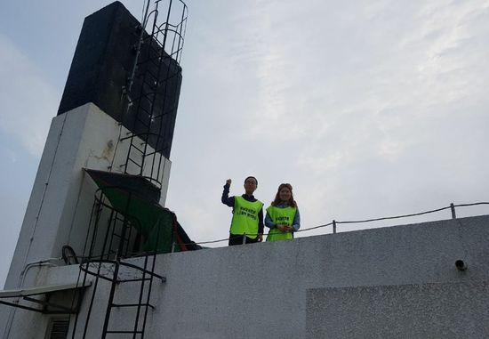 7월 1일 새벽부터 영남대병원 옥상에서 해고노동자 2명이 노조탄압 진상조사와 해고자 복직 등을 요구하며 고공농성에 돌입했다. 사진 제공: 보건의료노조