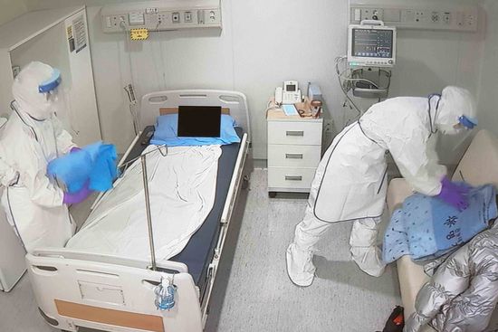 명지병원 음압격리병실 내부 모습.