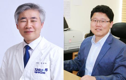 사진 왼쪽부터 서울대병원은 신경외과 백선하 교수, 서울대 융합과학기술대학원 박원철 교수.