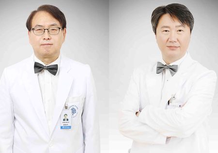 사진 왼쪽부터 명지병원 소아심장클리닉 김남수 교수, 황성욱 교수.
