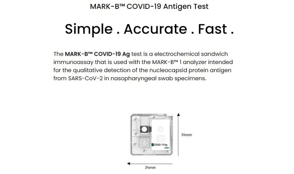 별도 장비 없이 육안으로 판독하는 기존 코로나 항원진단키트와 달리 분석기기를 사용해 정확도가 높은 신속항원진단키트 ‘MARK-B COVID-19 Ag’가 국내외에서 혁신성을 인정받고 있다.