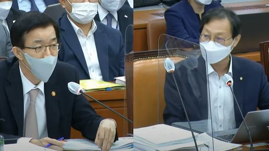 사진 왼쪽부터 방문규 국무조정실장, 김성주 더불어민주당 의원.
