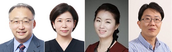 사진 왼쪽부터 김정욱 부사장, 백인영 상무, 신지은 상무, 이기현 상무.