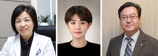 사진 왼쪽부터 아주대병원 박해심 교수, 심소윤 대학원생, 김윤근 대표