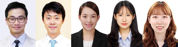 사진 왼쪽부터 명우재 교수, 원홍희 교수, 김혜진·안예은·윤주현 연구원